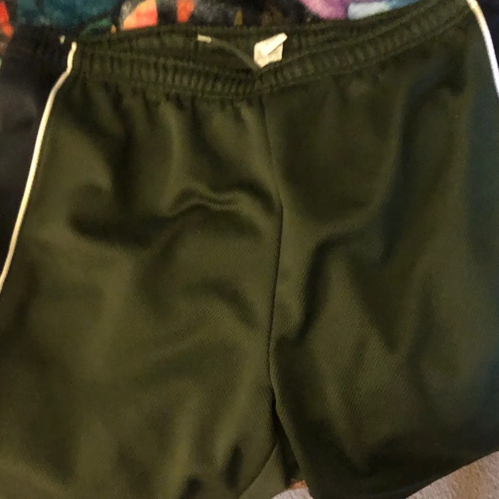 Classic mens Athletic Shorts - Olive Green with White Trim